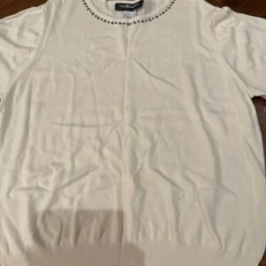 Sag Harbor White Top with Black Studded Detail